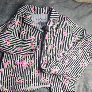 Betsey Johnson Black and Pink Striped Kids Pajama Set